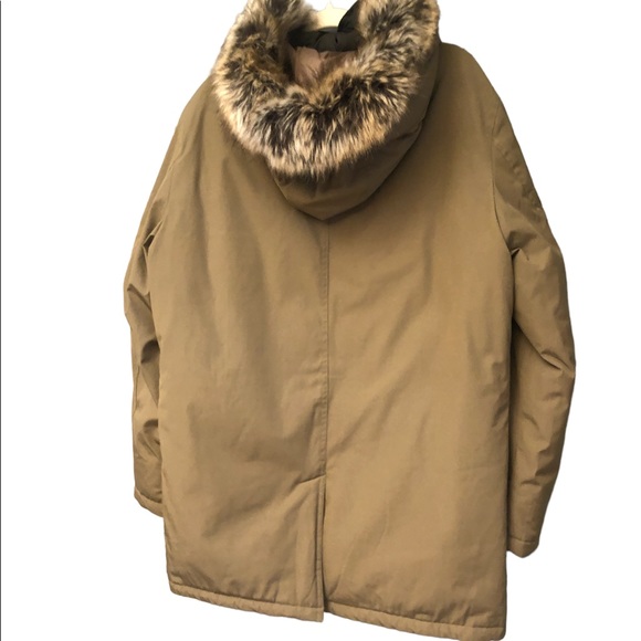 Michael Kors Men's Beige Bib Snorkel Faux-Fur Trim Parka Coat Jacket Size M $429 - Picture 5 of 16